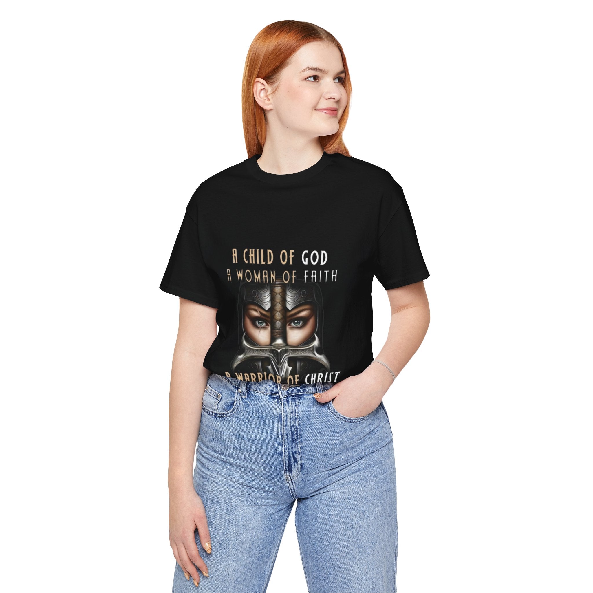 Warrior of Christ T-Shirt — "A Child of God, A Woman of Faith" Christian Tee
